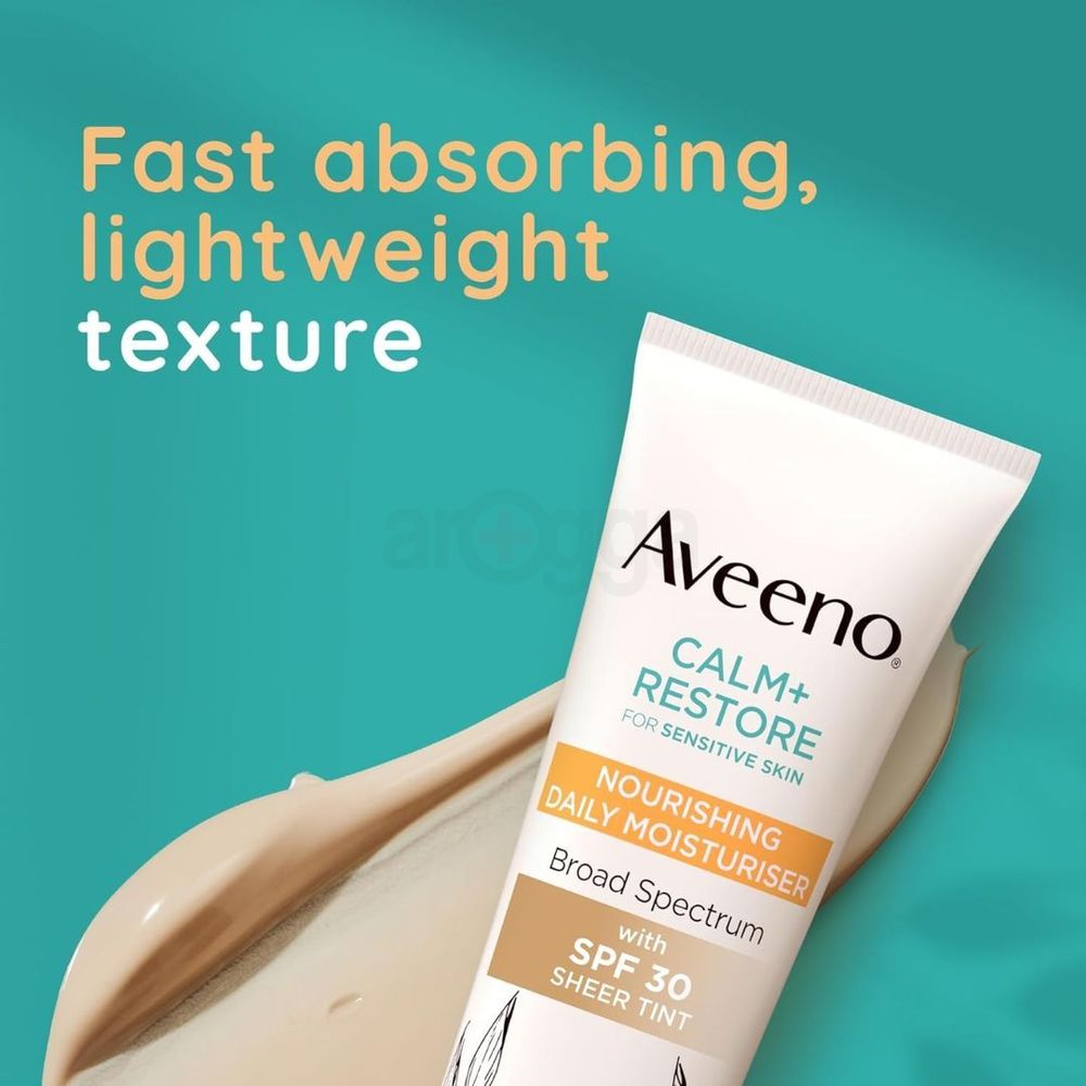 Aveeno Calm + Restore Nourishing Daily Moisturiser with SPF 30 Sheer Tint  for Sensitive Skin  