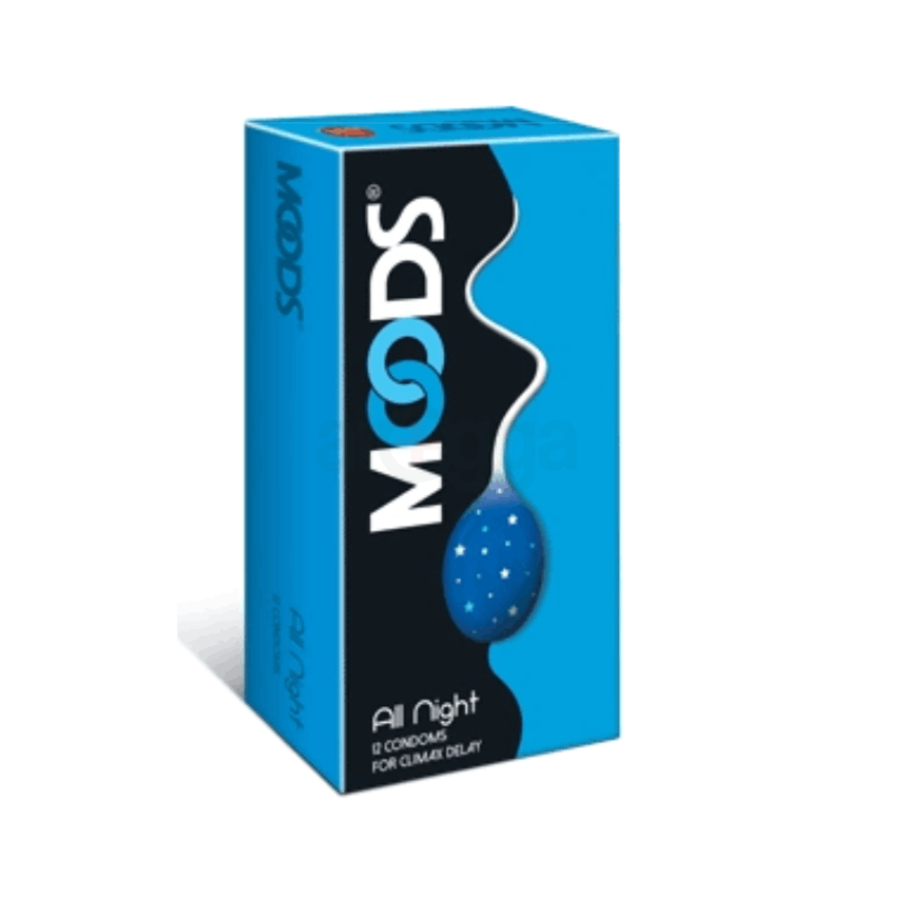Moods All Night For Climax Delay Premium Condom - 12Pcs (India)  