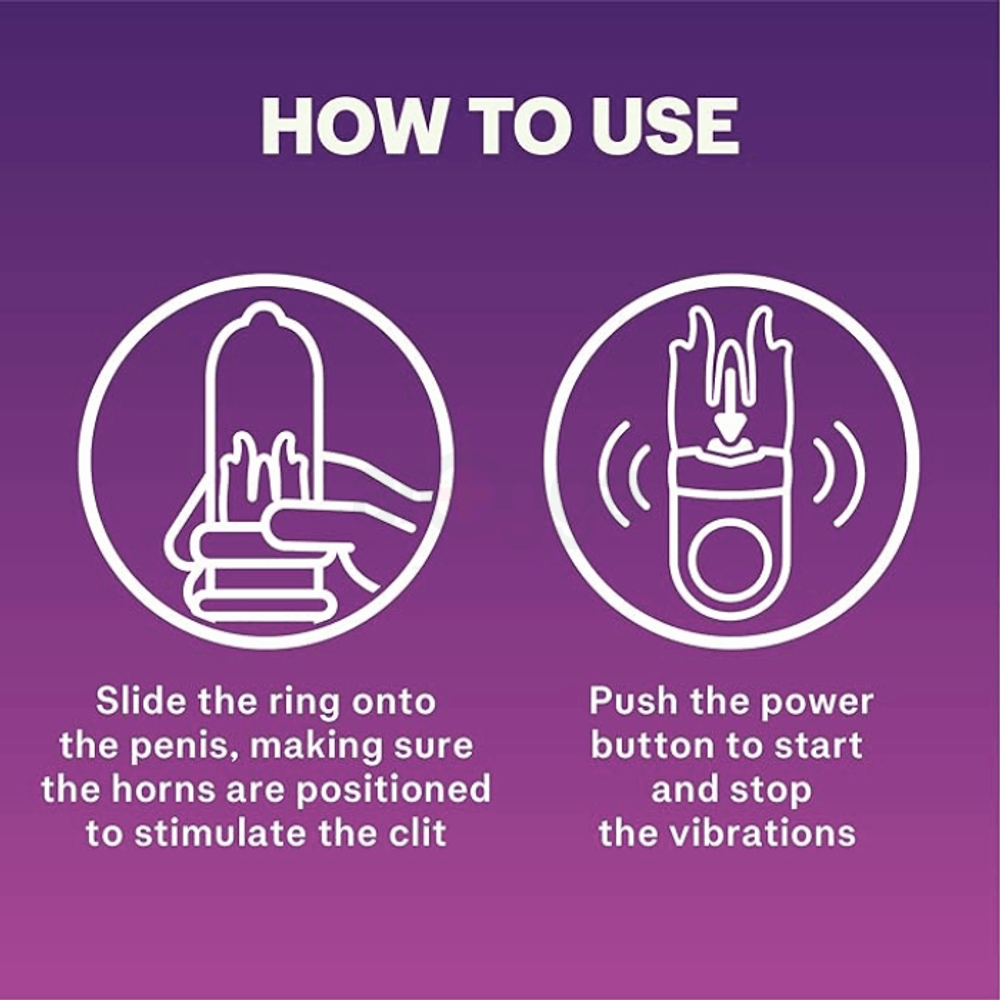 Durex Play Intense Little Devil Ring Vibrating Waterproof Clitoris Stimulator For Women & Men - (Made In UK)  