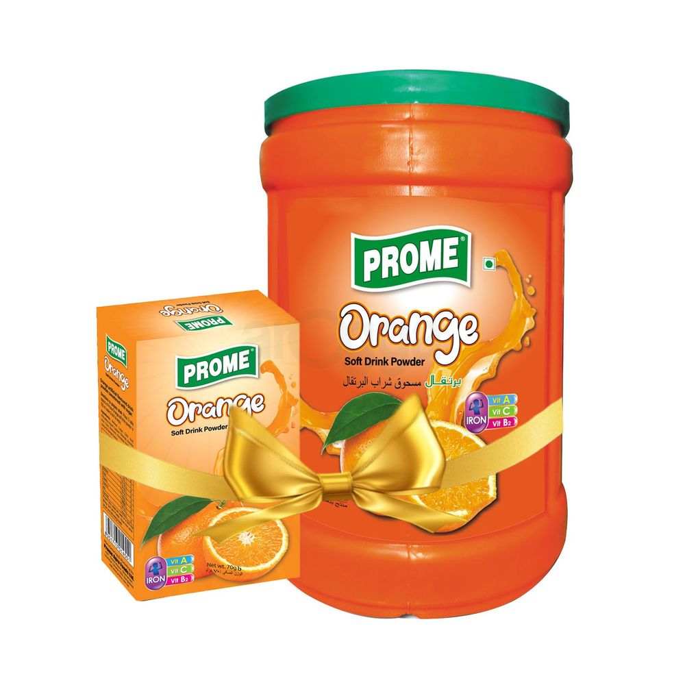 Prome Orange Powder Drinks combo 70gm free with 600gm pack  