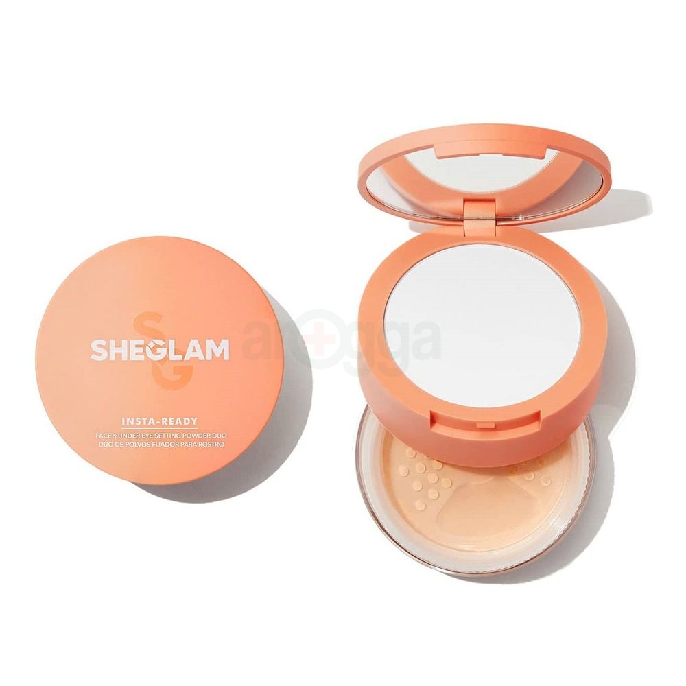 SHEGLAM Insta-Ready Face & Under Eye Setting Powder Duo- Natural Linen  