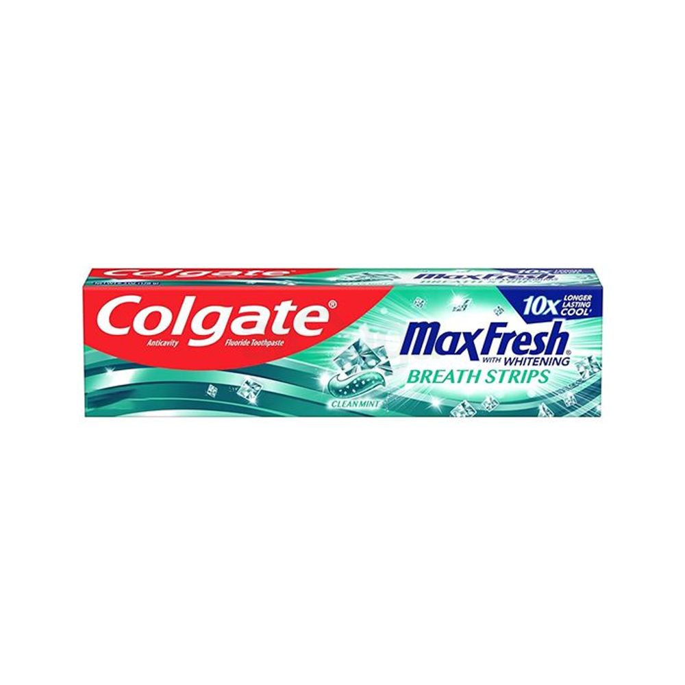 Colgate Max Fresh Breath Strips Clear Mint Whitening Toothpaste 178g  