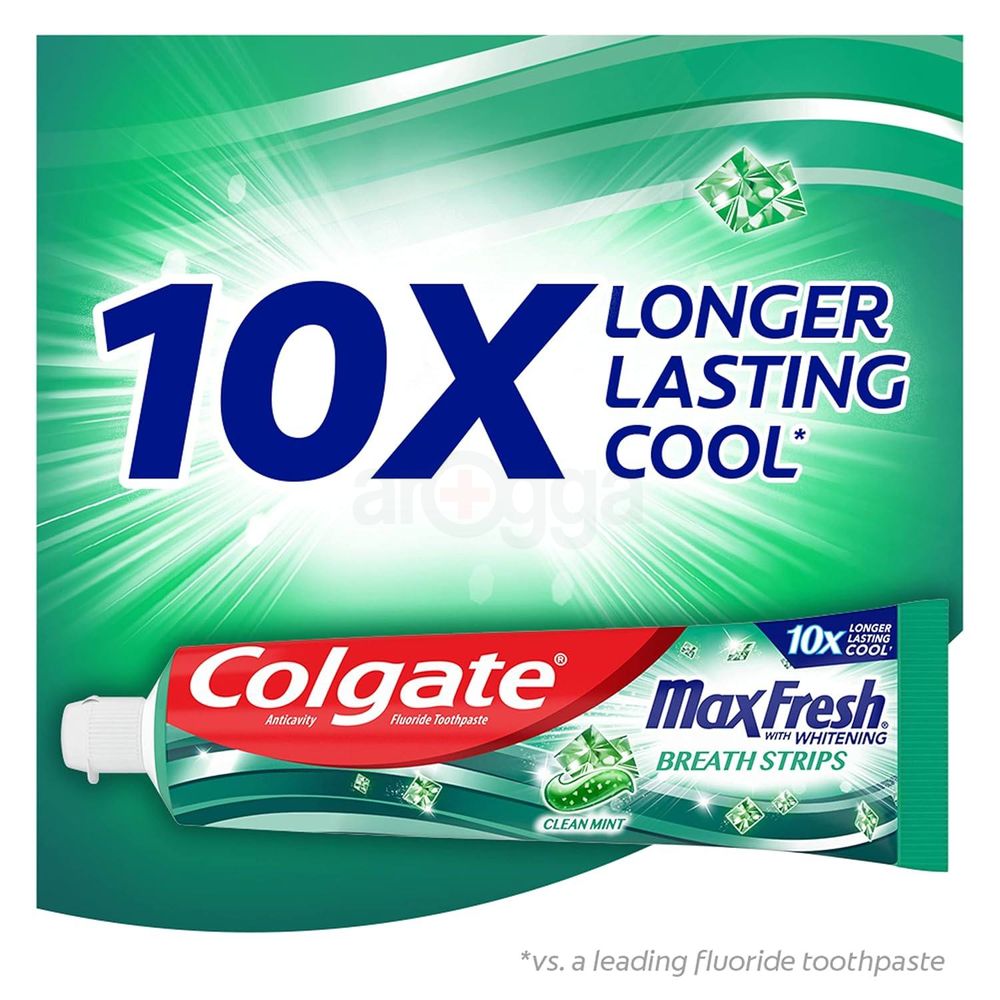 Colgate Max Fresh Breath Strips Clear Mint Whitening Toothpaste 178g  
