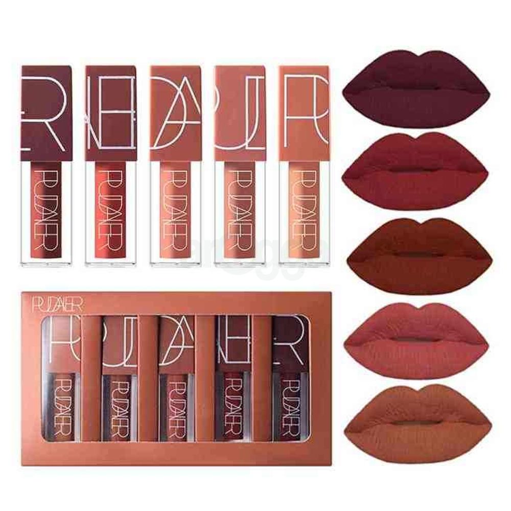Pudaier 5 Pure Color Liquid Matte Lipstick Set (P1202)  