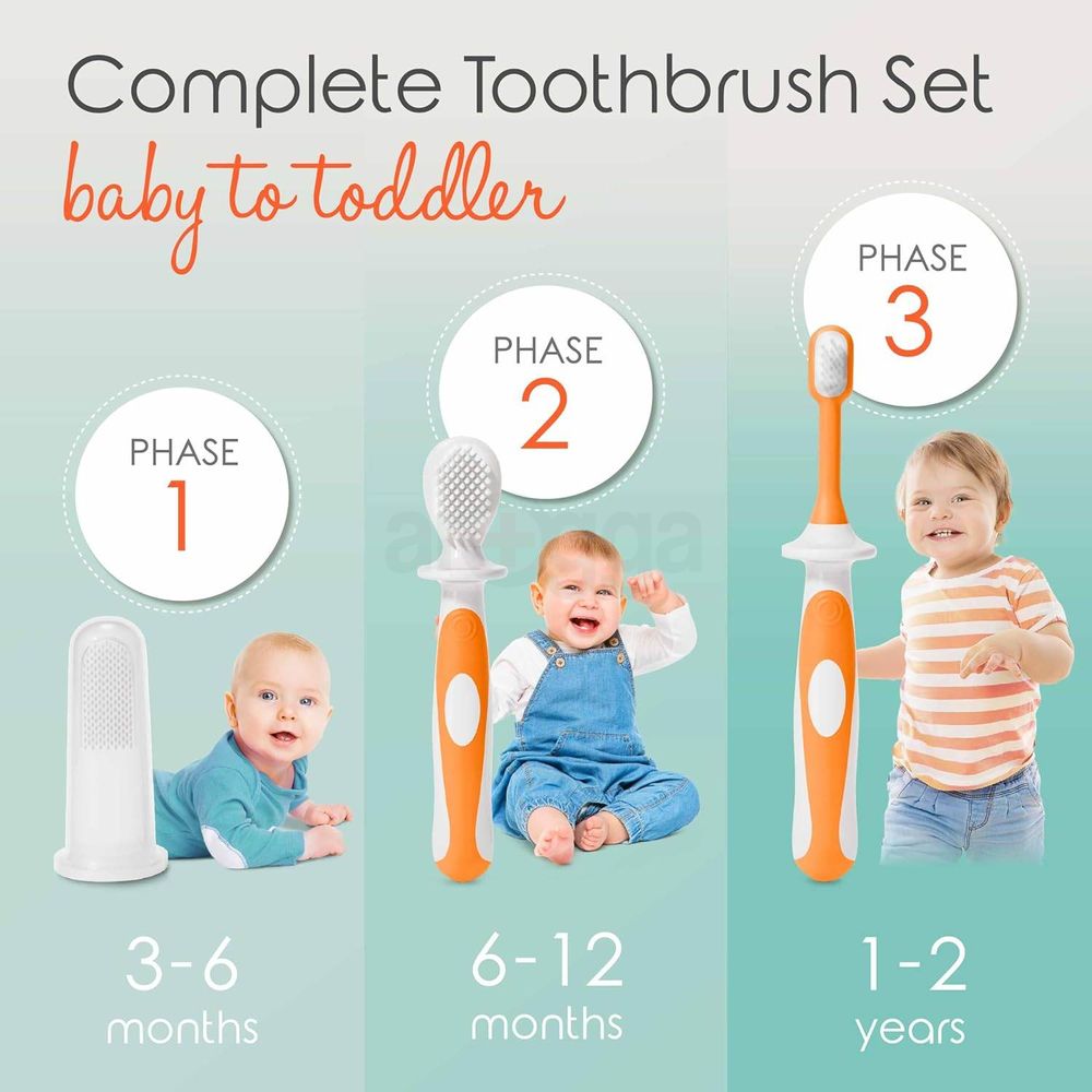 Moshi Moshi 39B Mini Baby Toothbrush Set- 3 Pcs  