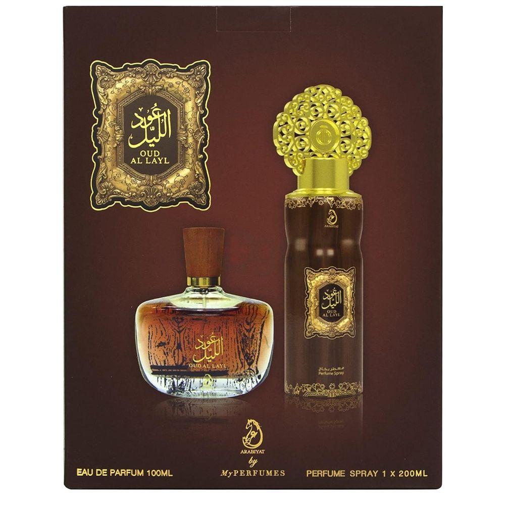 Arabiyat Oud Al Layl EDP 100ml + Perfume Spray 200ml Gift Set For Men & Women  