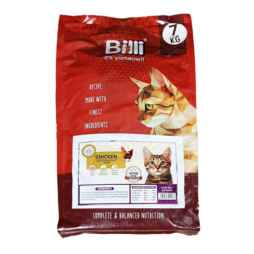 Billi Kitten Dry Cat Food Chicken 7KG  