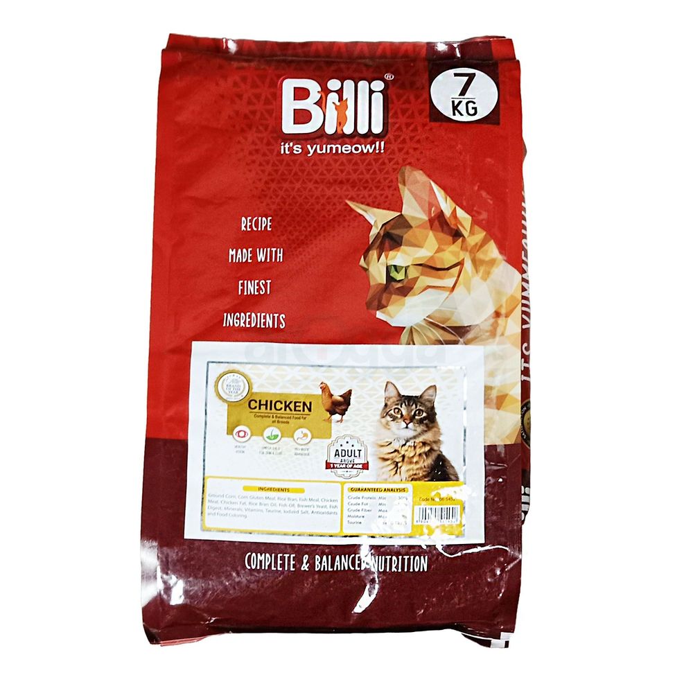 Billi Adult Dry Cat Food Chicken 7KG  