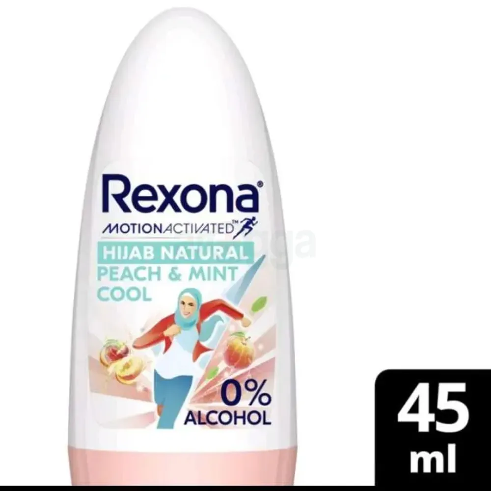 Rexona Motion Activated Hijab Natural Peach & Mint Cool 72H Roll On 45ml (Alcohol Free)  