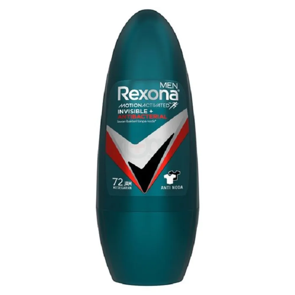 Rexona Men Motion Activated Invisible + Antibacterial 72H Roll On 45ml  