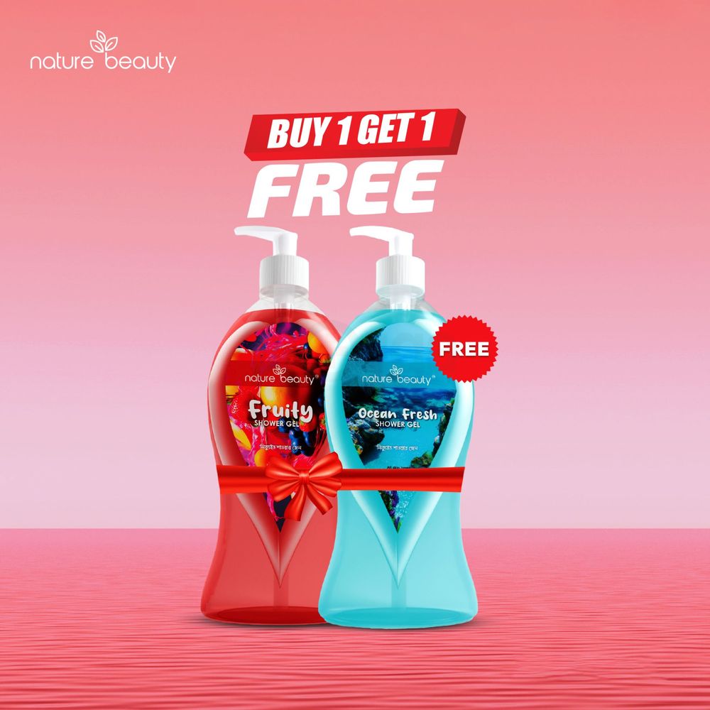 Buy Nature Beauty Ocean Fresh Shower Gel 500ml Get Nature Beauty Fruity Shower Gel 500ml Free (Buy 1 Get 1)  