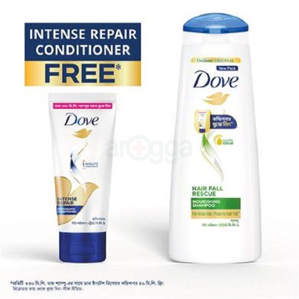 Buy Dove Hairfall Rescue Nourishing Shampoo for Weak Hair 330ml Get Intense Repair Conditioner 50ml Free  