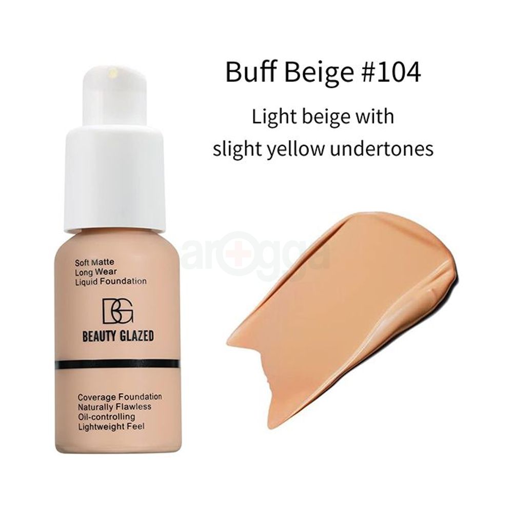 Beauty Glazed Soft Matte Waterproof Liquid Foundation - Buff Beige 104  