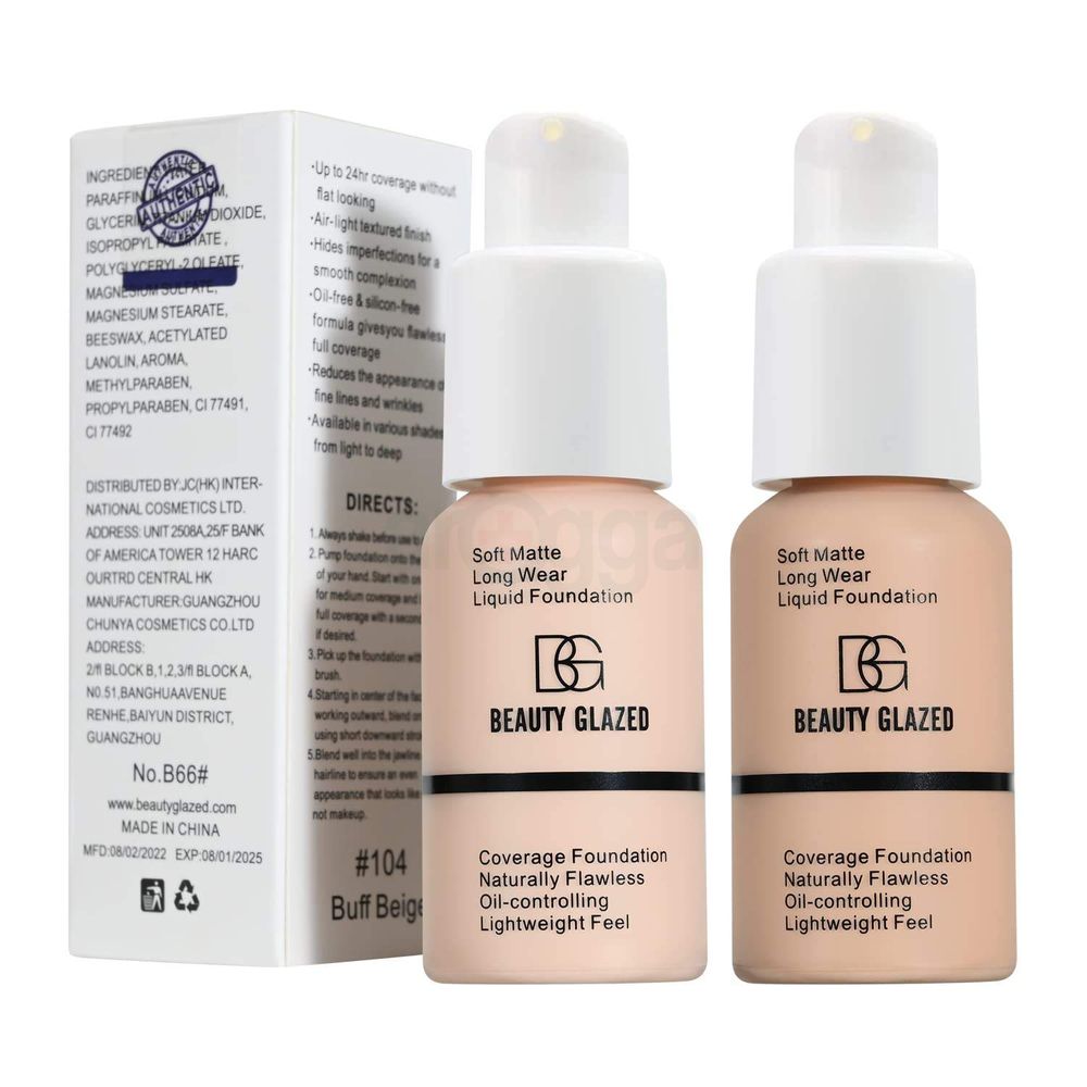 Beauty Glazed Soft Matte Waterproof Liquid Foundation- Sand 105  