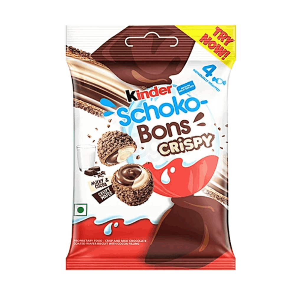 Kinder Schoko-Bons Crispy 4pcs Milk And Cocoa Flavor   