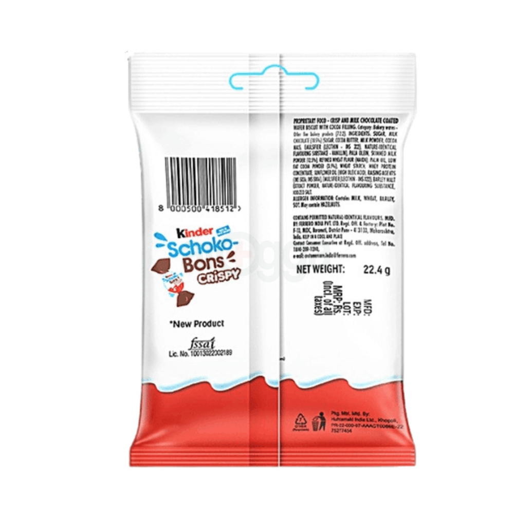 Kinder Schoko-Bons Crispy 4pcs Milk And Cocoa Flavor   