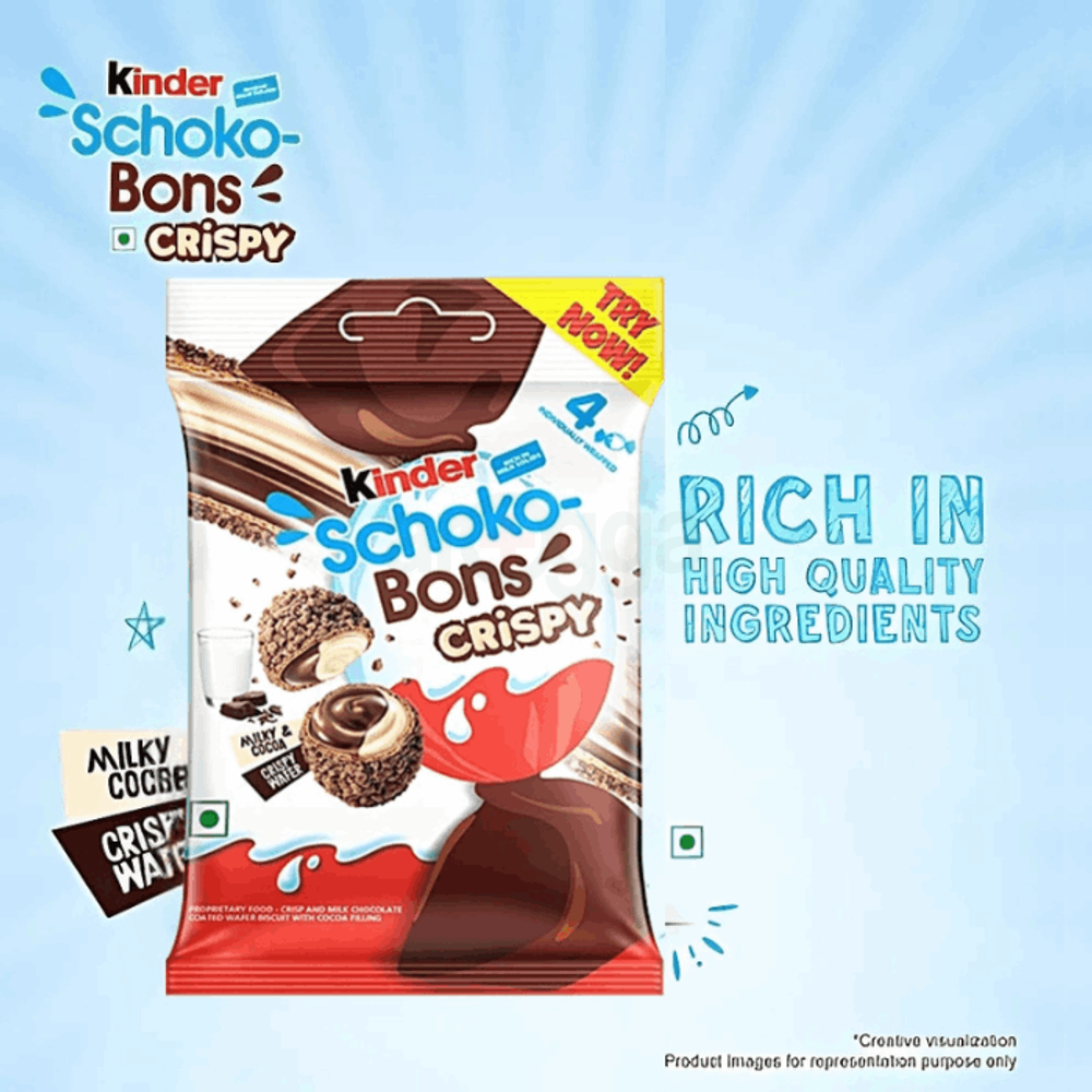 Kinder Schoko-Bons Crispy 12pcs Milk And Cocoa Flavor  