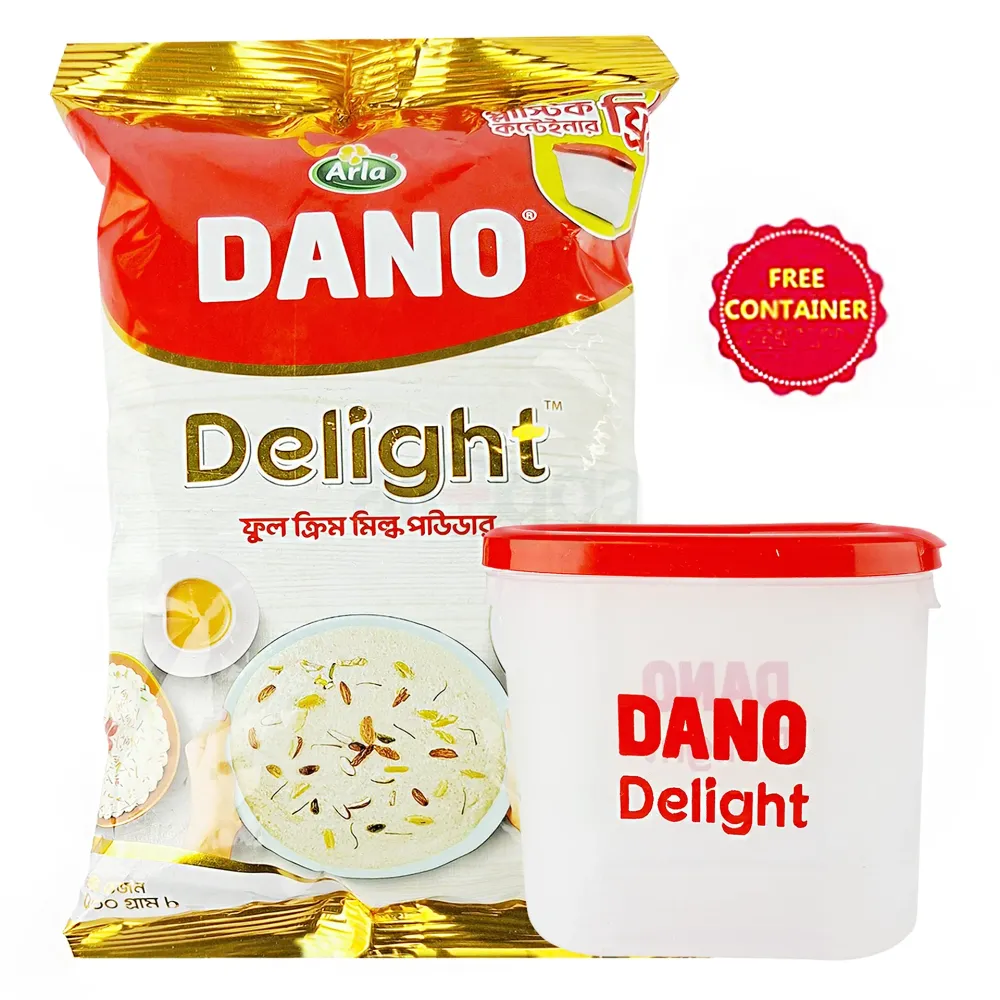 DANO Delight Full Cream Milk Powder - 500gm Get Free Plastic Container  