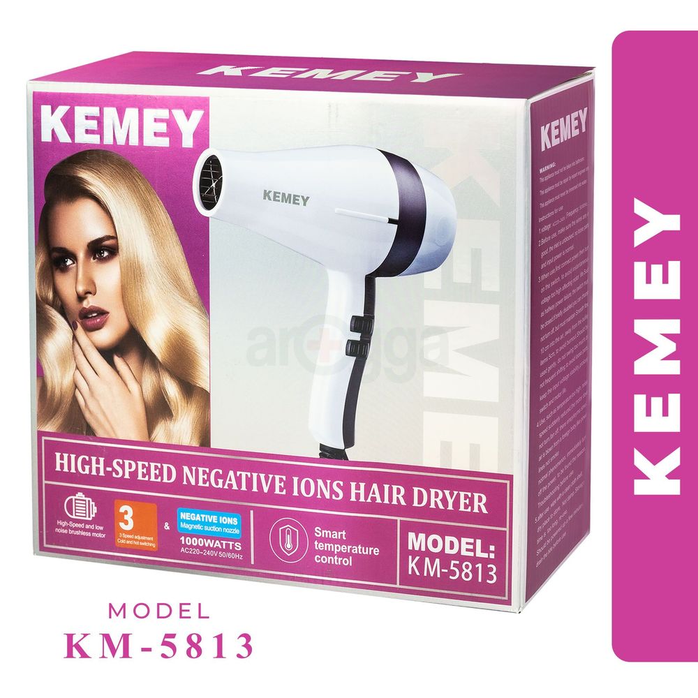 Kemey High Speed Negative Ions Hair Dryer KM-5813  