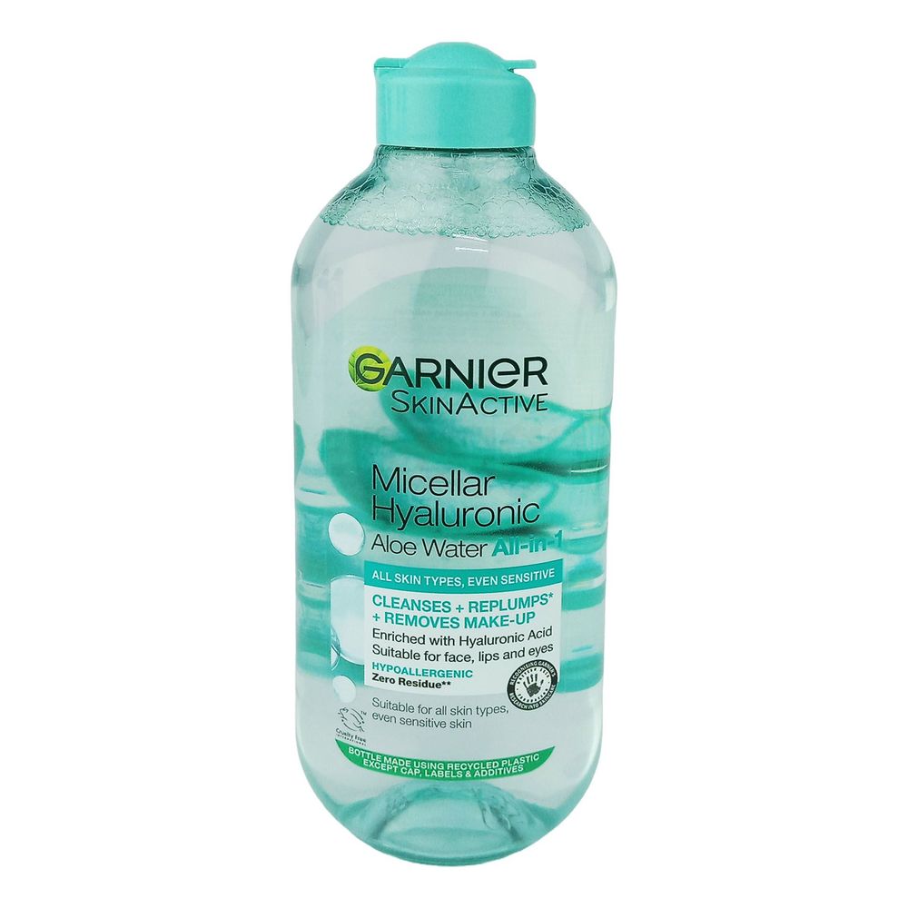 Garnier Skin Active All in 1 Micellar Hyaluronic Cleansing Aloe Water for All Skin Types, Even Sensitive 400ml  
