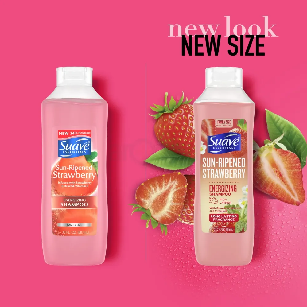 Suave Essentials Sun Ripend Strawberry Energing Shampoo with Strawberry Extract & Vitamin E  