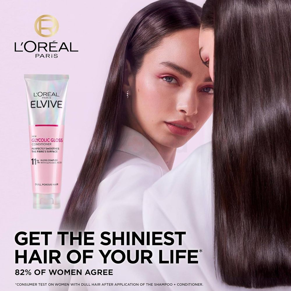 Loreal Paris Elvive Glycolic Gloss Conditioner with 11% Glycolic Acid for Dull Porous Hair  