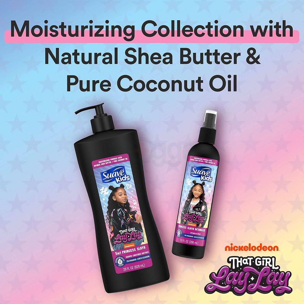 Suave Kids 3 in 1 That Girl Lay Lay Princess Slaya Tear-Free Kids Shampoo, Conditioner & Body Wash  