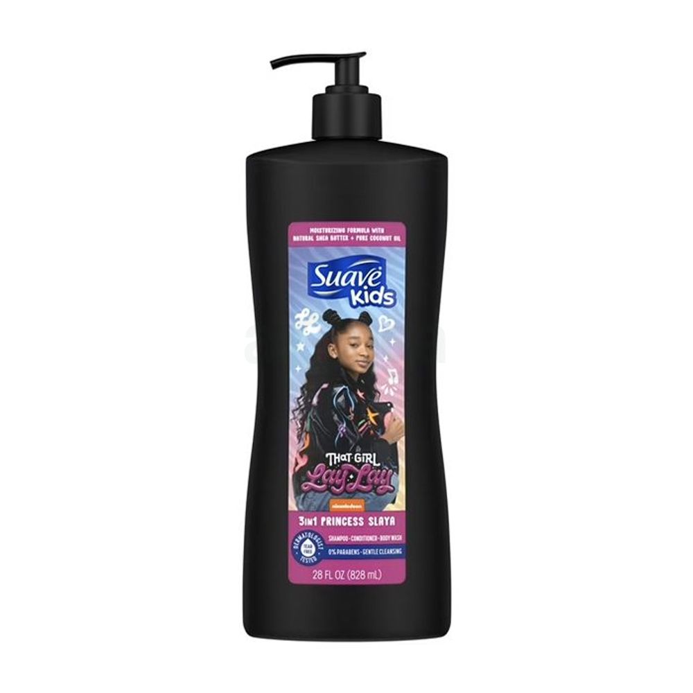 Suave Kids 3 in 1 That Girl Lay Lay Princess Slaya Tear-Free Kids Shampoo, Conditioner & Body Wash  