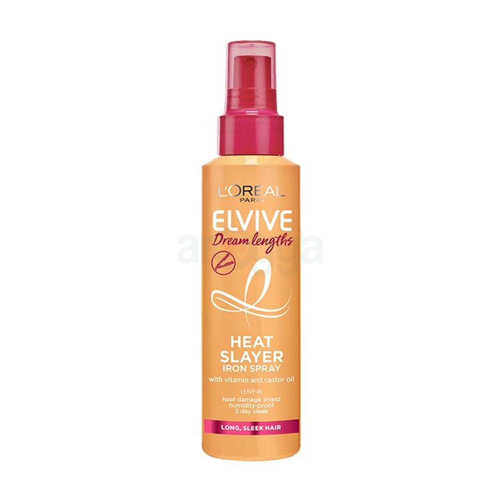 Loreal Elvive Dream Lengths Leave In Heat Slayer Pre Iron Spray with Vitamins and Castor Oil  