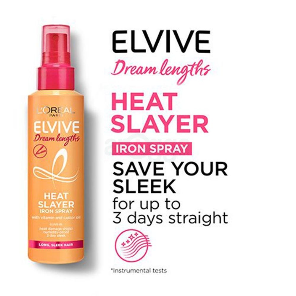 Loreal Elvive Dream Lengths Leave In Heat Slayer Pre Iron Spray with Vitamins and Castor Oil  