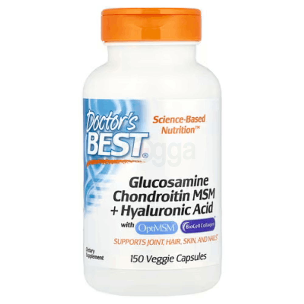 Doctor's Best, Glucosamine Chondroitin MSM + Hyaluronic Acid With OptiMSM BioCell Collagen, 150 Veggie Capsules  