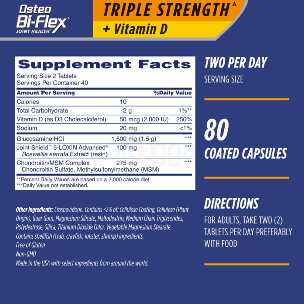 Osteo Bi-Flex Triple Strength + Vitamin D 80 Coated Tablets  