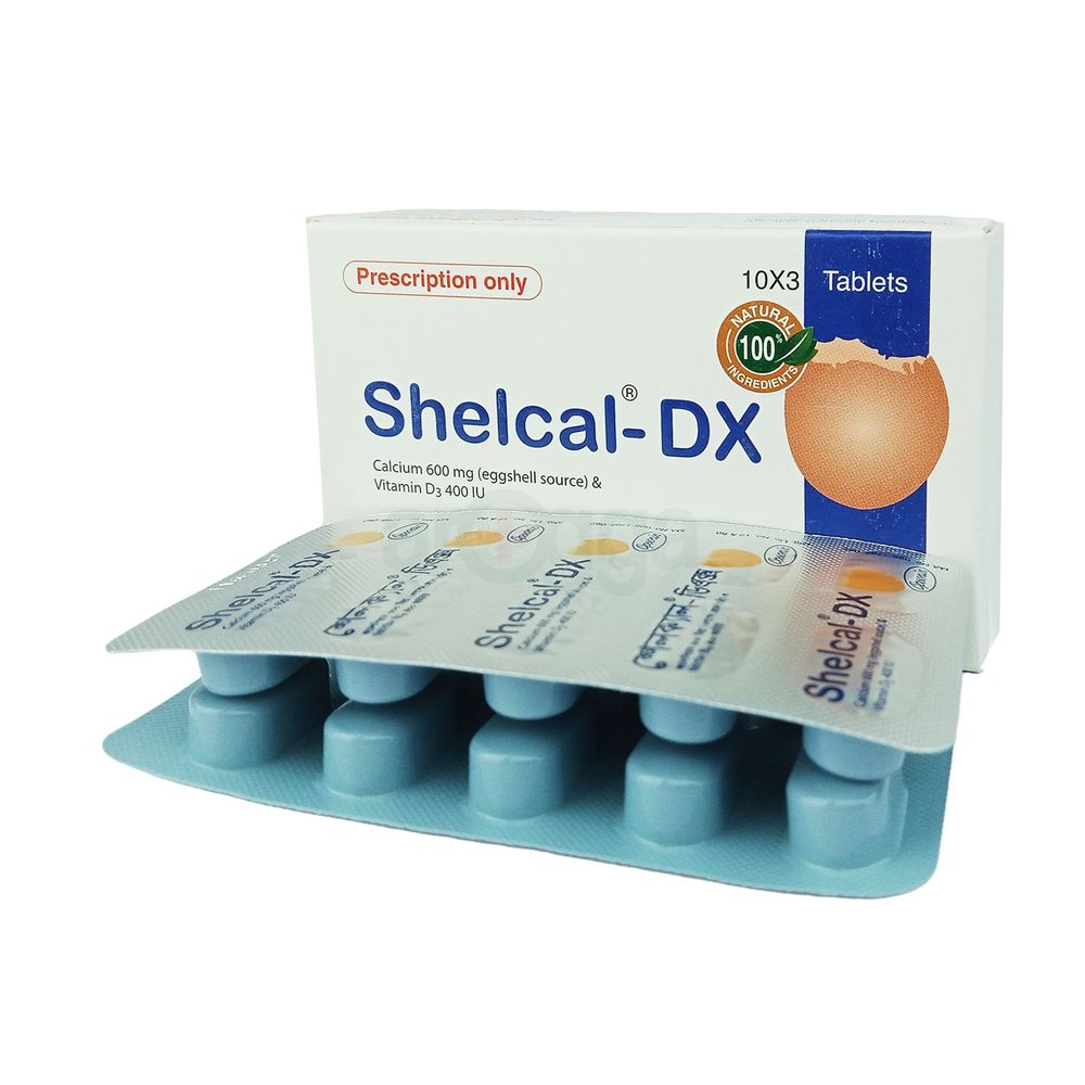 Shelcal-DX 600mg+400IU tablet