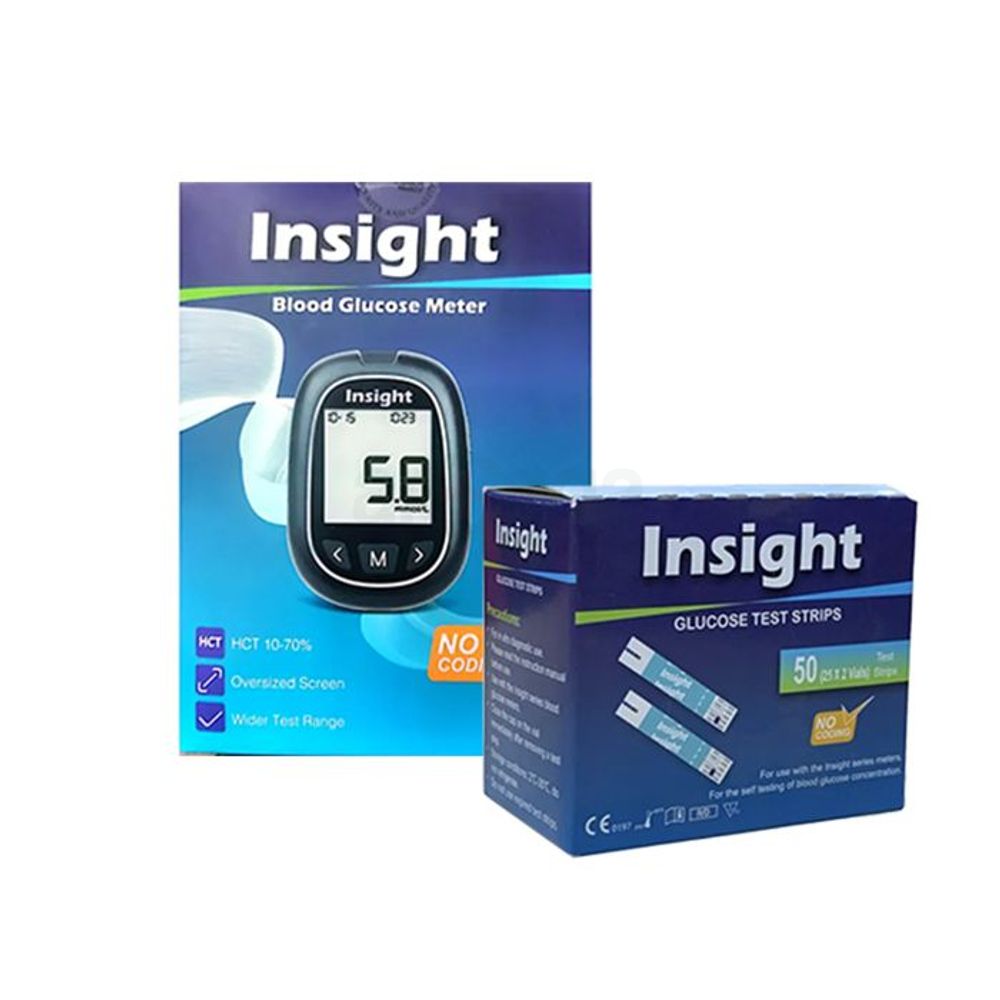 Insight Blood Glucose Monitoring System &  Insight Blood Glucose Test Strip-25’s Pot  