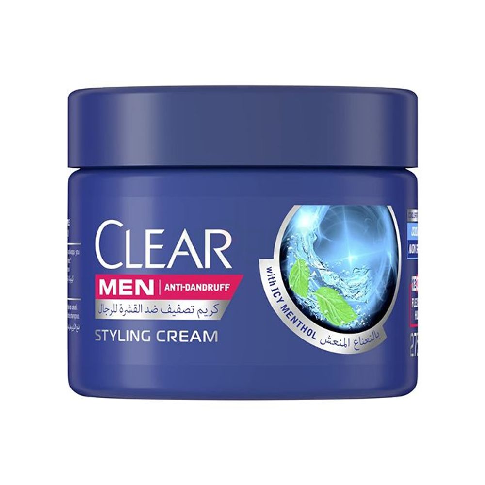 Clear Men Anti-Dandruff Hair Styling Cream with Icy Menthol  