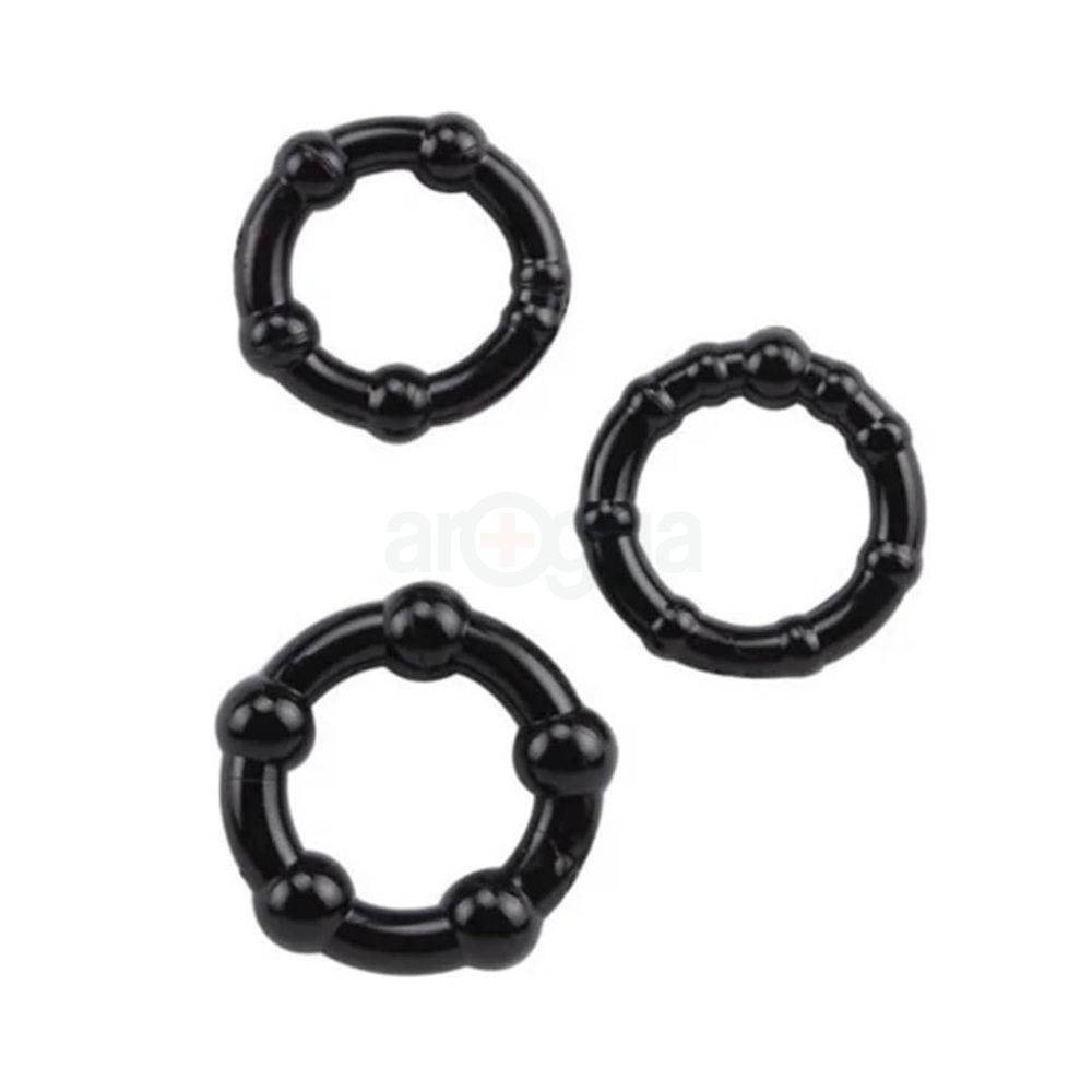 Lock Fantasia Silicone Cockring - 3 pcs  