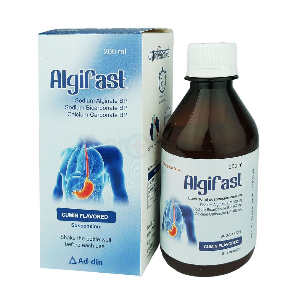 Algifast Oral Suspension 500mg+267mg+160mg/10ml suspension