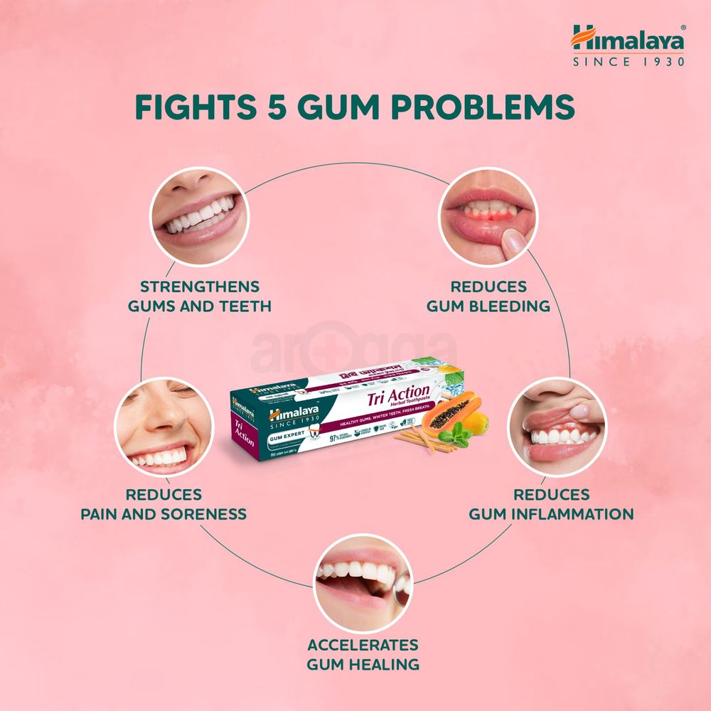 Himalaya Tri Action Herbal Toothpaste 80g  