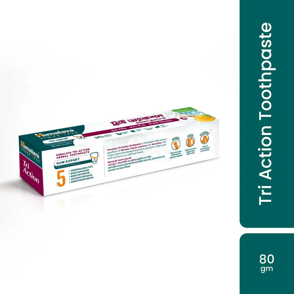 Himalaya Tri Action Herbal Toothpaste 80g  