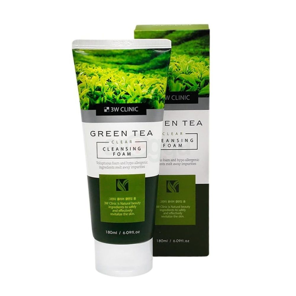 3W Clinic Green Tea Clear Cleansing Foam  