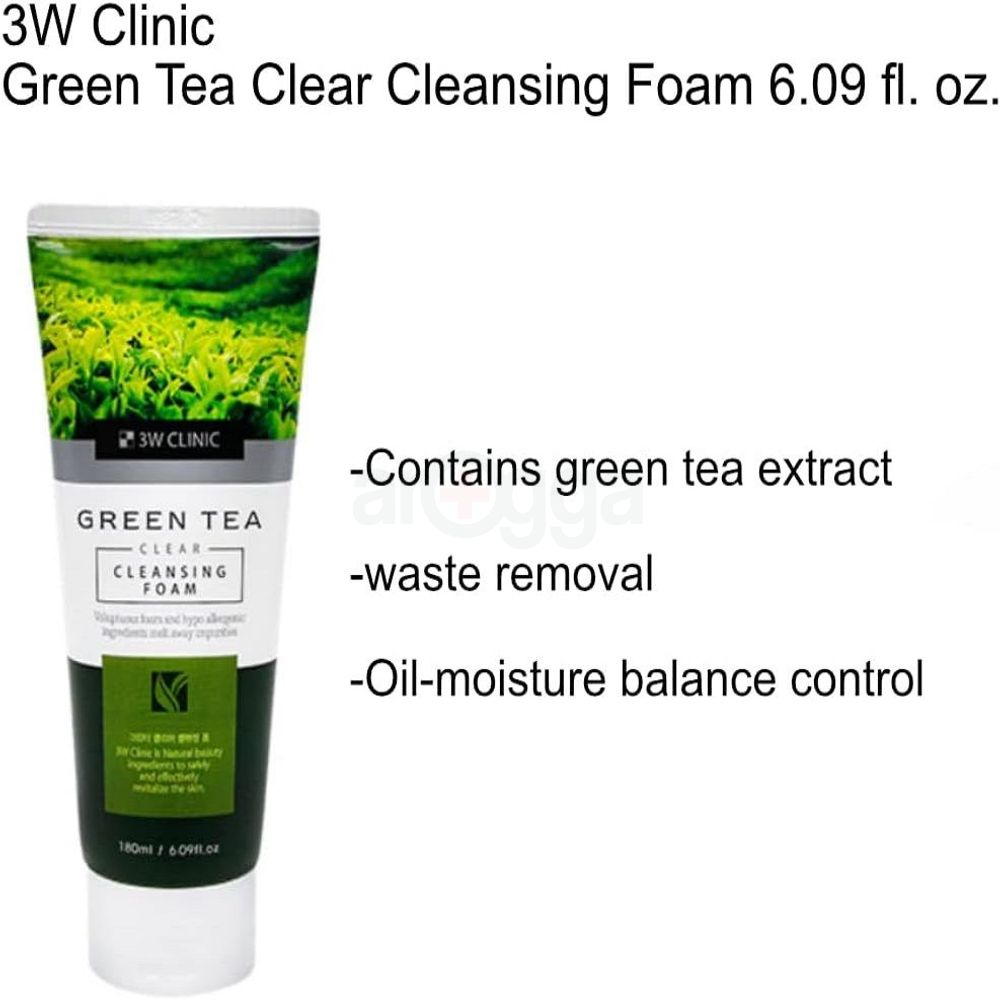 3W Clinic Green Tea Clear Cleansing Foam  