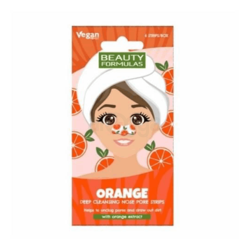 Beauty Formulas Deep Cleansing Nose Pore Strips 6 Pcs with Orange Extract  