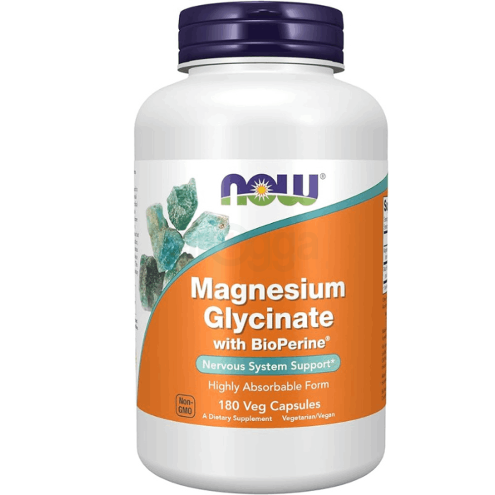 NOW Supplements Magnesium Glycinate 180 Veg Capsules  