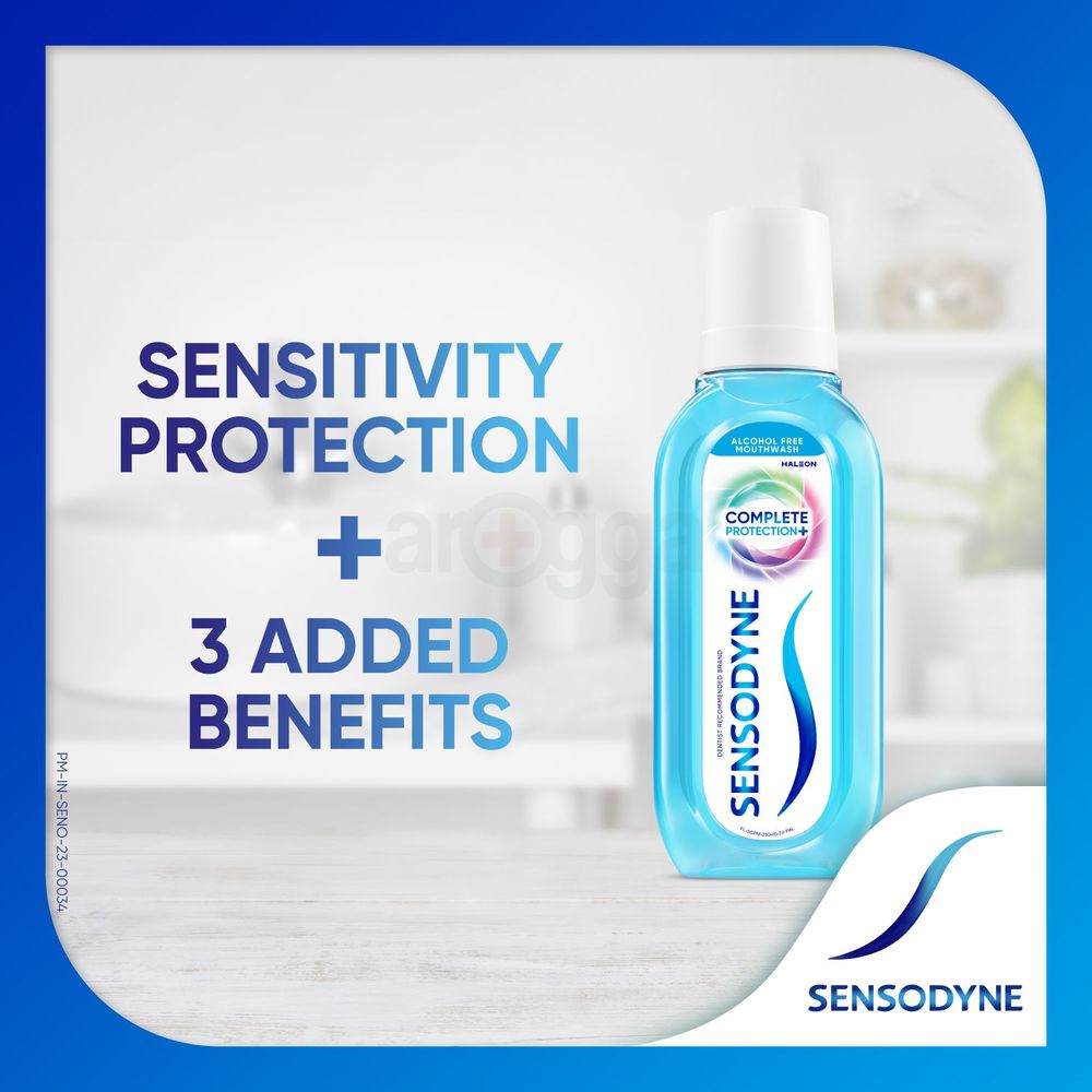 Sensodyne Mouthwash Complete Protection+, All in One Mouth Wash for Sensitivity Protection, Strong teeth and lasting freshness, Pack of 100ml  