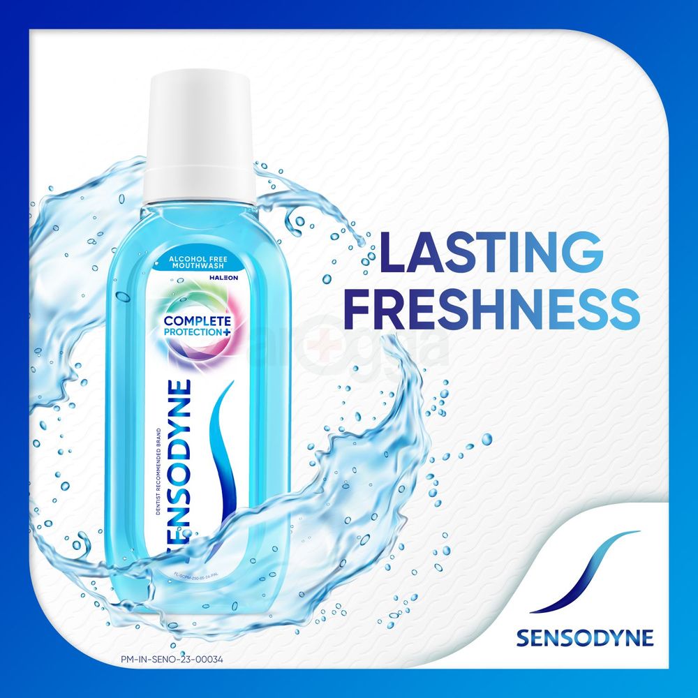 Sensodyne Mouthwash Complete Protection+, All in One Mouth Wash for Sensitivity Protection, Strong teeth and lasting freshness, Pack of 100ml  