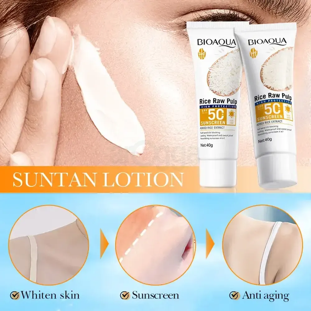 Bioaqua Rice Raw Pulp Sunscreen SPF 50+   