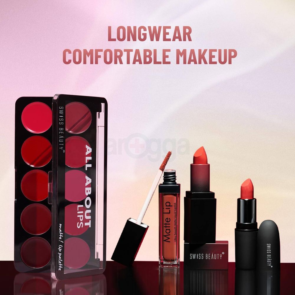 Swiss Beauty All About Lips 10 Color Matte Lip Palette - 01  