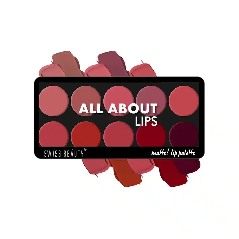 Swiss Beauty All About Lips 10 Color Matte Lip Palette - 01  