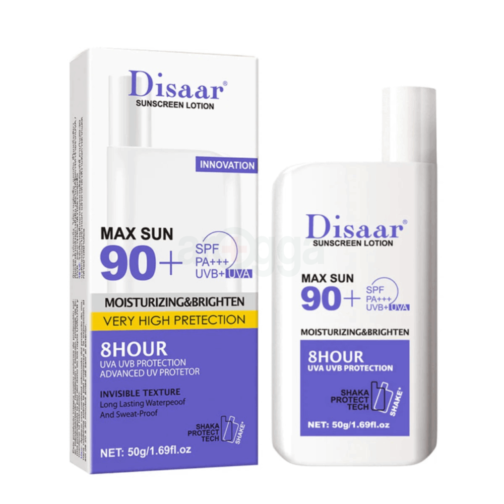 Disaar Sunscreen Lotion Max Sun 90+ SPF PA+++UVB+UVA Moisturizing & Brighten 50gm  