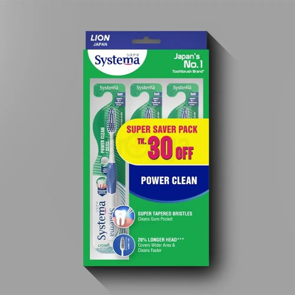 Systema Power Clean Toothbrush 3 Pack Combo - 30tk Off  
